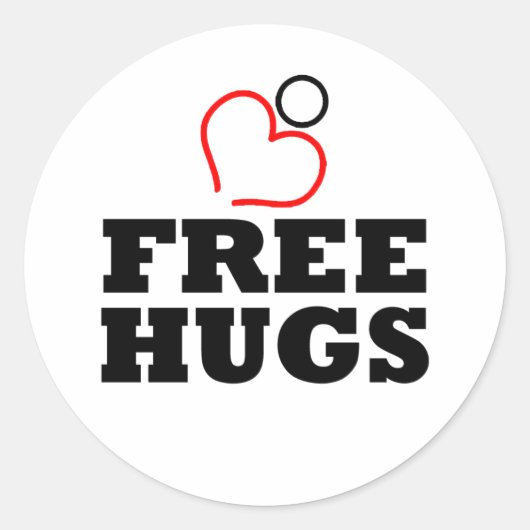 Gratis huggen ronde sticker (Voorkant)