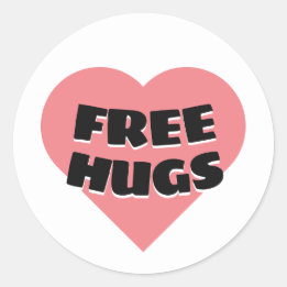 Gratis huggen ronde sticker