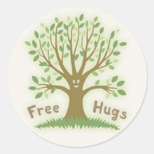 Gratis huggen ronde sticker