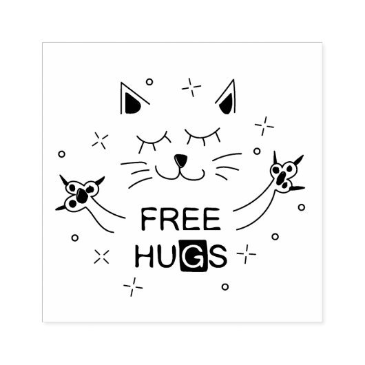 Gratis huggen 	rubberstempel (Afrduk)