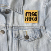Gratis huggen vierkante button 5,1 cm (In situ)