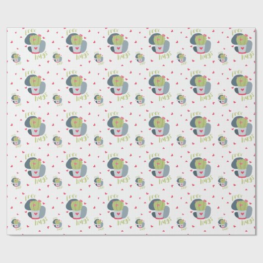 Gratis hugs en hartencactus cadeaupapier (Vlak)