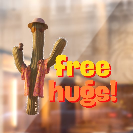 Gratis Hugs! Raamsticker (Vel 2)