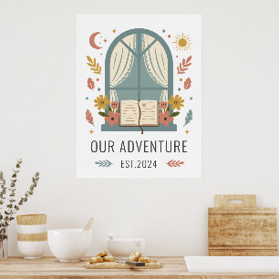 Gratis Huis Bloemen Ramen Illustratie Poster