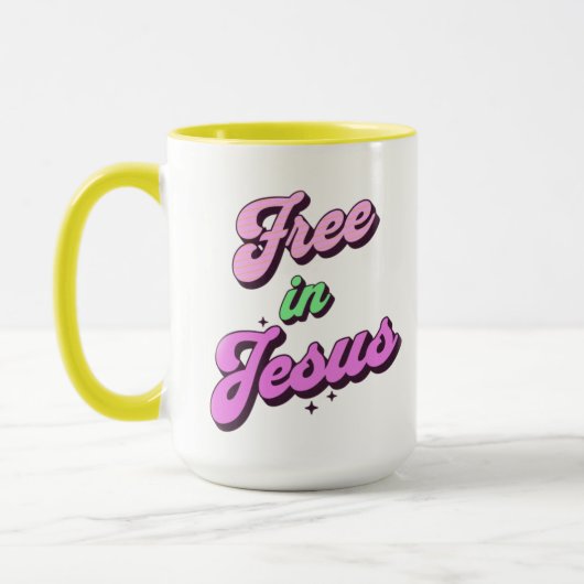 Gratis in Jesus Retro stijl inspiratie Mok (Links)
