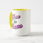 Gratis in Jesus Retro stijl inspiratie Mok (Voorkant links)