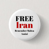 GRATIS IRAN HERINNERT Mahsa Amini Button (Voorkant)