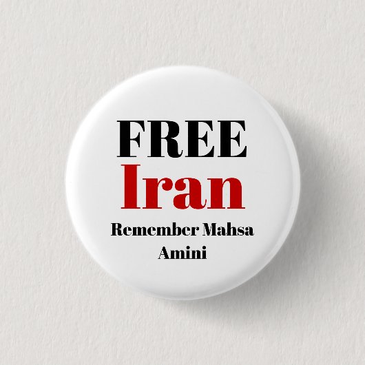 GRATIS IRAN HERINNERT Mahsa Amini Button (Voorkant)