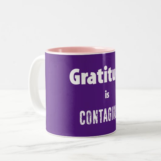 Gratis is besmettelijk tweekleurige koffiemok (Voorkant links)