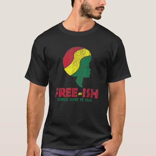 Gratis ISH sinds juni 19 1865 Vieren Black Freedo T-shirt (Voorkant)