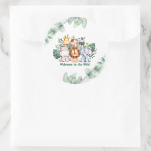 Gratis Jungle Safari Dier Verjaardag Ronde Sticker