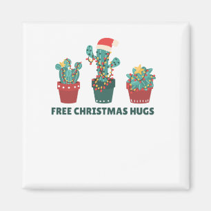 Gratis kersthugs Funny Cactus Planten Magneet