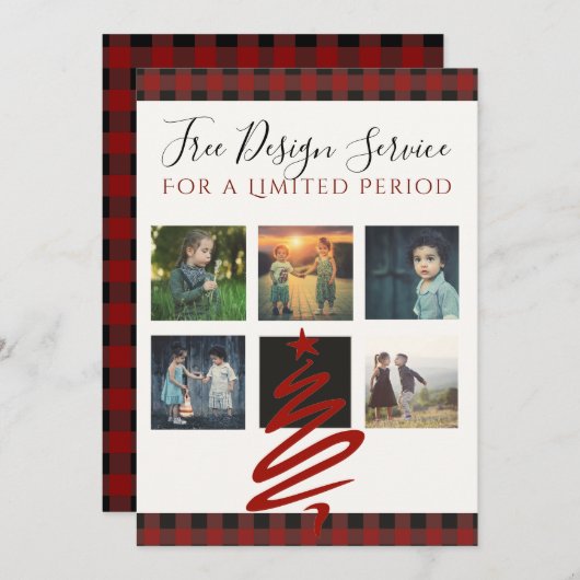 GRATIS kerstKaart nodigt ontwerpservice uit (Voorkant / Achterkant)