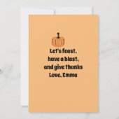 Gratis Kerstmaal Diner  Kaart (Achterkant)