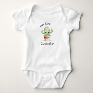 Gratis Knuffels Aangepaste Naam Waterverf Cactus Romper