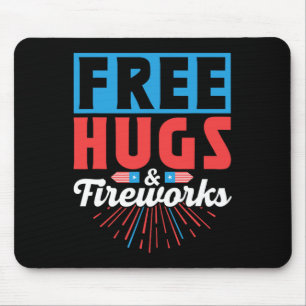 Gratis knuffels en vuurwerk 4 juli Onafhankelijkhe Muismat