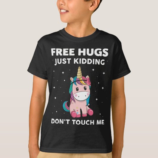 Gratis knuffels gewoon doen Raak me niet Introvert T-shirt (Voorkant)