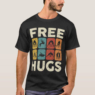 Gratis Knuffels Grappig Worstelen Retro Grappler T-shirt