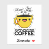 Gratis Koffie Grappige Drink Pun Sticker (Vel)