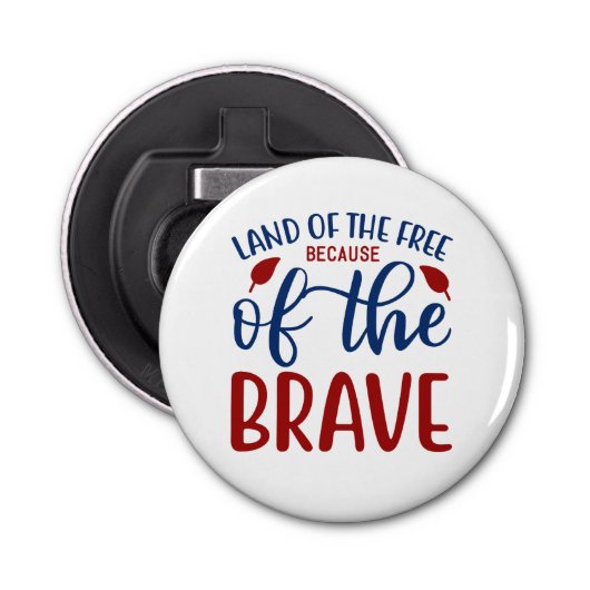Gratis land door het Brave Red Blue Button Flesopener (Voorkant)