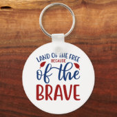 Gratis land door het Brave Red Blue Sleutelhanger (Voorkant)