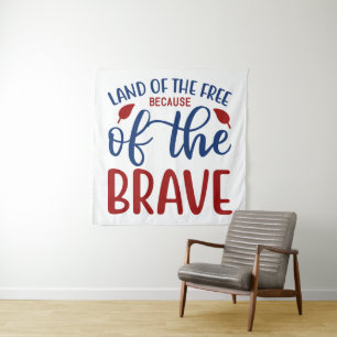 Gratis land door het Brave Red Blue Wandkleed