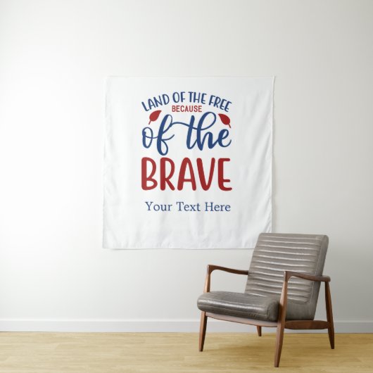 Gratis land door het Brave Red Blue Wandkleed (In situ)