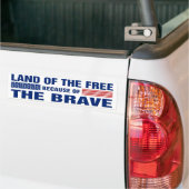 Gratis land vanwege de Brave (Bumper) Bumpersticker (Op Truck)