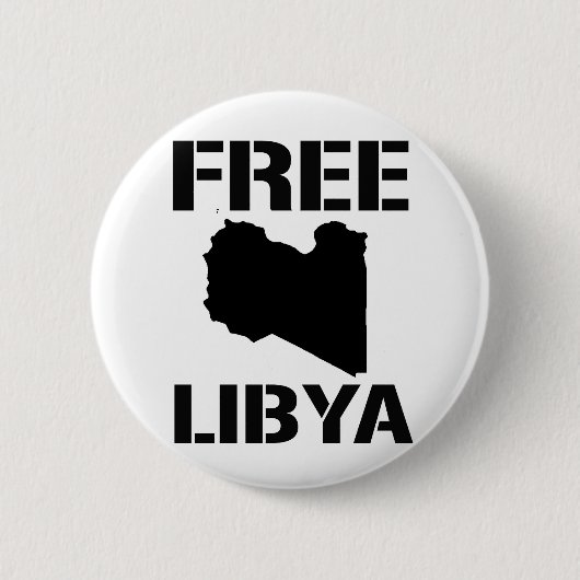 GRATIS LIBYA (zwart) Ronde Button 5,7 Cm (Voorkant)