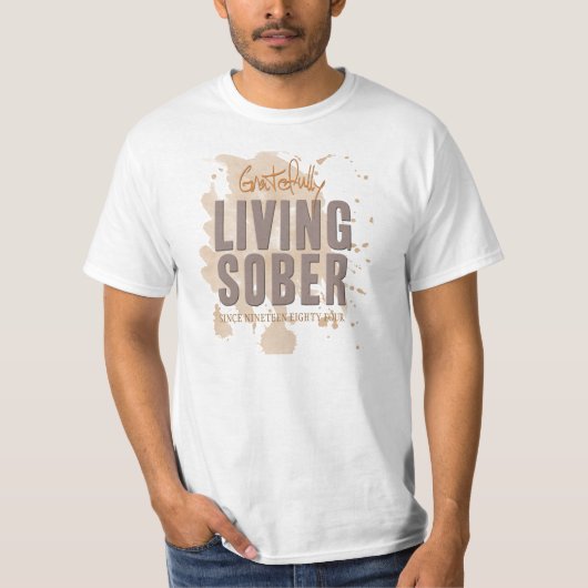 Gratis Living Sober  T-shirt (Voorkant)