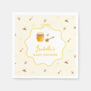 Gratis Luipaard Gele Honing Bij Baby Shower Servet