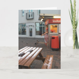 Gratis lunch wenskaart (leuk binnen) kaart