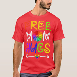 Gratis mam Hugs LGBT Gay Pride Sunflower Rainbow H T-shirt
