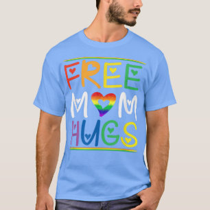 Gratis mam Hugs T Rainbow Heart LGBT Pride Month T T-shirt
