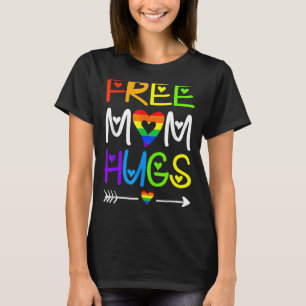 Gratis mam knuffels regenboog hart LGBT Pride Maan T-shirt