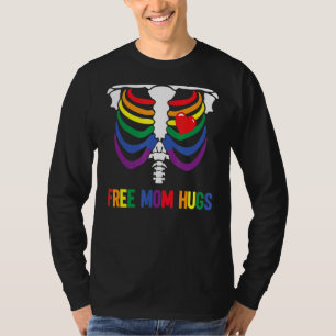 Gratis mam knuffels skelet regenboog lgbt mam lesb t-shirt