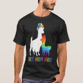 Gratis mama Hugs Llama Lgbt Mannen Vrouwen Pride T-shirt (Voorkant)