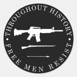 Gratis Mannen weerstaan gedurende de hele geschied Ronde Sticker