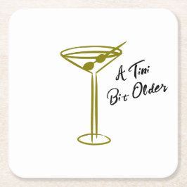 Gratis Martini Illustratie Verjaardag Vierkante Kartonnen Onderzetter