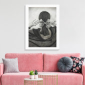 Gratis meisje kijkt niet terug. canvas afdruk (Insitu (Woonkamer))