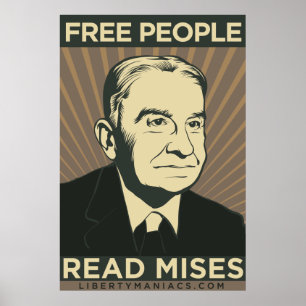 Gratis mensen lezen Mises-Poster Poster