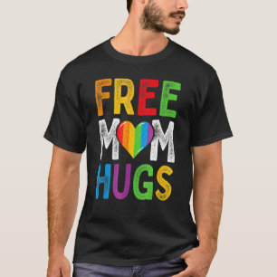 Gratis Moeder Knuffels Boho Regenboog Hart Homosek T-shirt