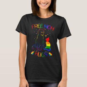 Gratis Moeder Knuffels Lgb Kat Gay Pride Regenboog T-shirt