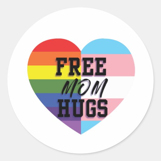 Gratis Moeder Knuffels LGBTQ Stickers (Voorkant)