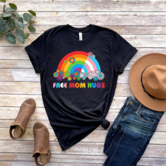 Gratis Mom Knuffels Pride Vrouwen Regenbogen Bloem T-shirt