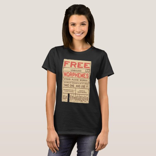 Gratis Morphemes Grammatica Engelse taal T-shirt (Voorkant volledig)