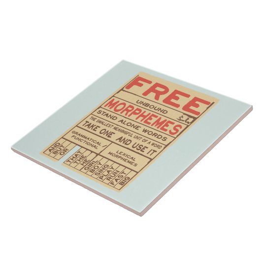 Gratis Morphemes Grammatica Engelse taal Tegeltje (Zijkant)