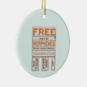 Gratis Morphemes grappige gestructureerde geletter Keramisch Ornament (Rechts)