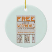 Gratis Morphemes grappige gestructureerde geletter Keramisch Ornament (Achterkant)