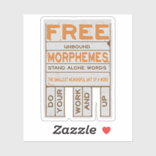 Gratis Morphemes grappige gestructureerde geletter Sticker